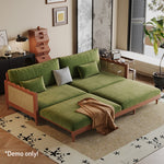 LIVARA 180cm/210cm/240cm/280cm Bed Fabric Wood Velvet Sofa Length Solid Baby Frame