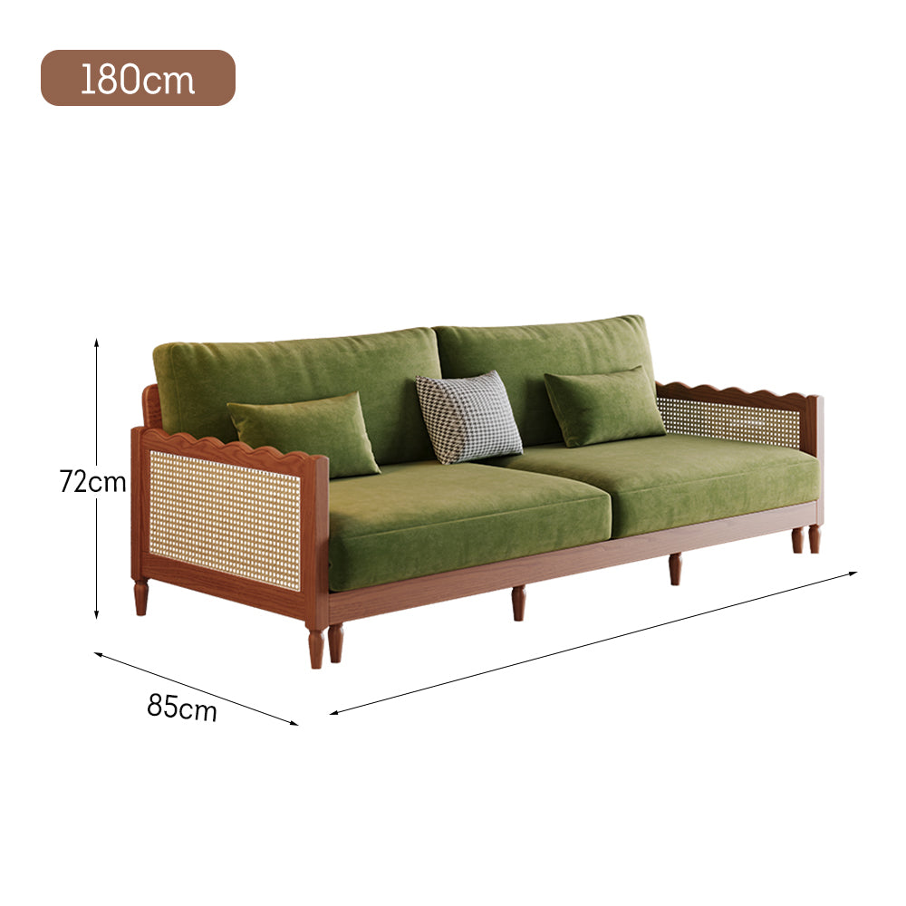 LIVARA 180cm/210cm/240cm/280cm Bed Fabric Wood Velvet Sofa Length Solid Baby Frame