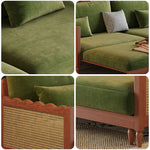 LIVARA 180cm/210cm/240cm/280cm Bed Fabric Wood Velvet Sofa Length Solid Baby Frame