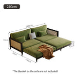 LIVARA 180cm/210cm/240cm/280cm Bed Fabric Wood Velvet Sofa Length Solid Baby Frame