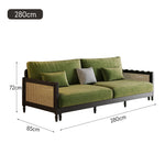 LIVARA 180cm/210cm/240cm/280cm Bed Fabric Wood Velvet Sofa Length Solid Baby Frame