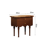 LIVARA Double Drawers Solid Frame Bedside Wood Table