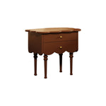 LIVARA Double Drawers Solid Frame Bedside Wood Table
