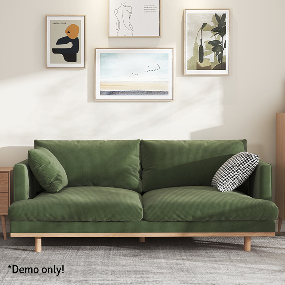 LIVARA HXSF01 Fabric Wood Solid Sofa/Footstool Corduroy Frame