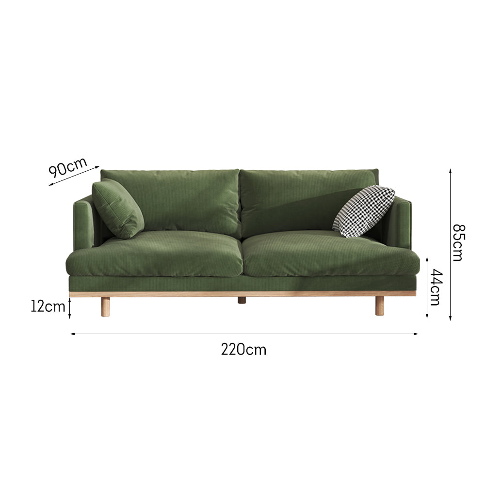 LIVARA HXSF01 Fabric Wood Solid Sofa/Footstool Corduroy Frame