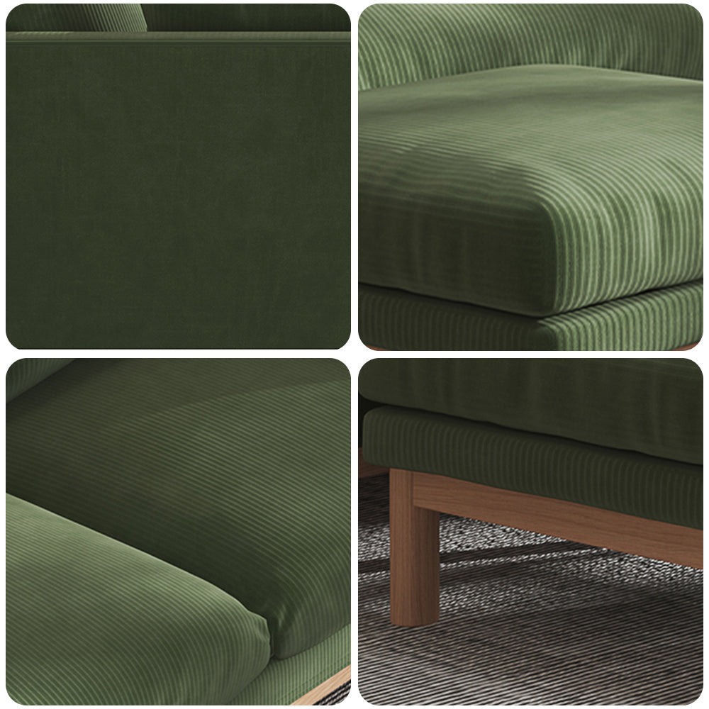 LIVARA HXSF01 Fabric Wood Solid Sofa/Footstool Corduroy Frame