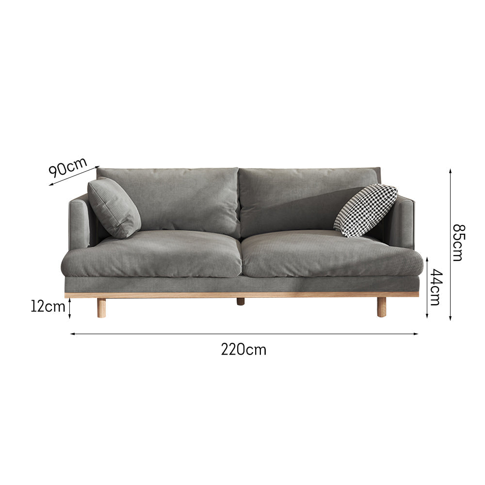 LIVARA HXSF01 Fabric Wood Solid Sofa/Footstool Corduroy Frame