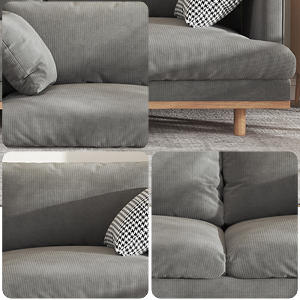 LIVARA HXSF01 Fabric Wood Solid Sofa/Footstool Corduroy Frame