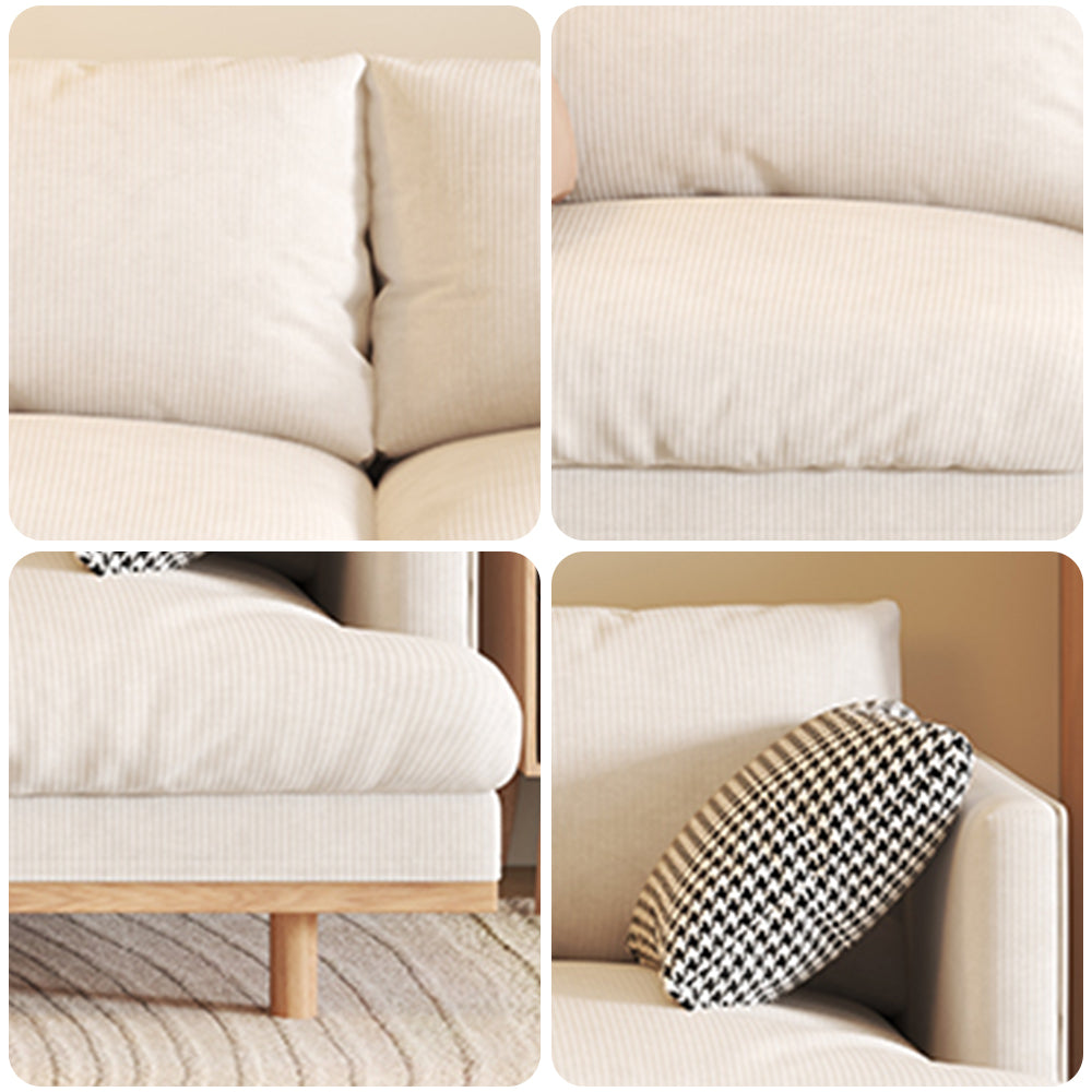 LIVARA HXSF01 Fabric Wood Solid Sofa/Footstool Corduroy Frame