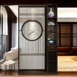 LIVARA Oriental Wood Slatted Room Design, Walnut or Style Entryway Ideal Hollow for Foyer Divider, Spaces