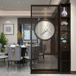 LIVARA Oriental Wood Slatted Room Design, Walnut or Style Entryway Ideal Hollow for Foyer Divider, Spaces
