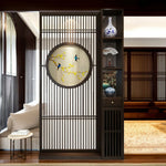 LIVARA Oriental or Slatted for Screen, Room Hollow Entryway Privacy Divider, Perfect Wood Style Walnut Foyer Decoration