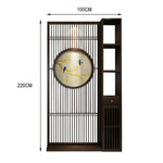LIVARA Oriental or Slatted for Screen, Room Hollow Entryway Privacy Divider, Perfect Wood Style Walnut Foyer Decoration
