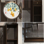 LIVARA Oriental Slatted Divider, Elegant Entryway Style or Room Screen Wood Design, Hollow Privacy Walnut for Living Room