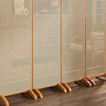 LIVARA 4-Panel Footed Woven with Room Rattan Divider Bamboo Base