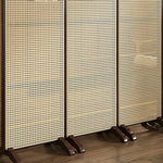 LIVARA 4-Panel Footed Woven with Room Rattan Divider Bamboo Base