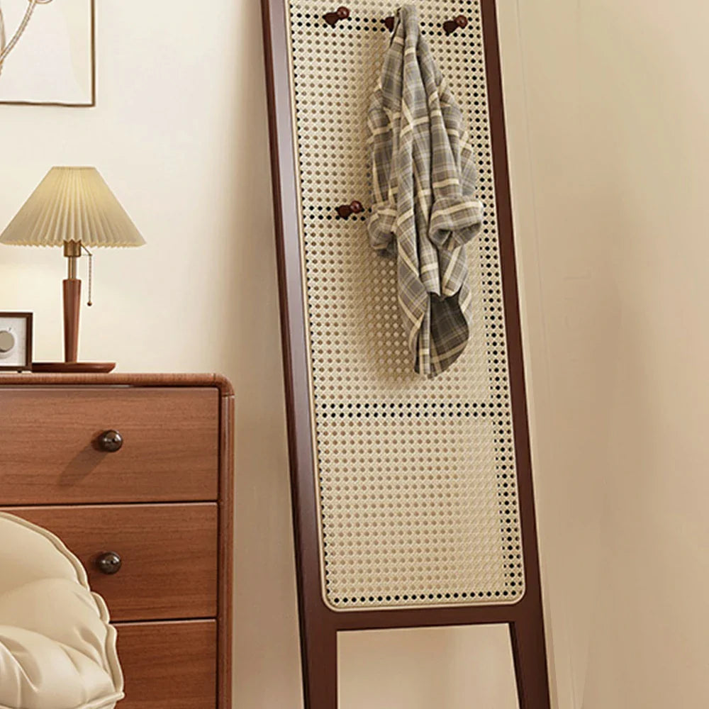 LIVARA Single Room Panel Bamboo Rattan Woven Freestanding with Divider Hooks