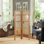 LIVARA Foldable with Bamboo Divider Rattan Room 2-Panel Woven Hooks High Model