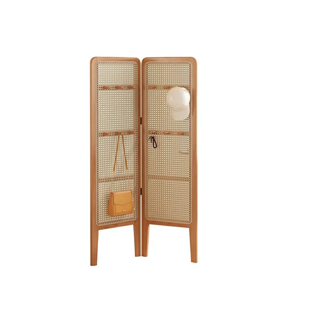 LIVARA Foldable with Bamboo Divider Rattan Room 2-Panel Woven Hooks High Model