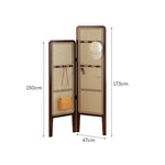 LIVARA Foldable High with Low Rattan Room Hooks and Woven Divider Bamboo 2-Panel Model