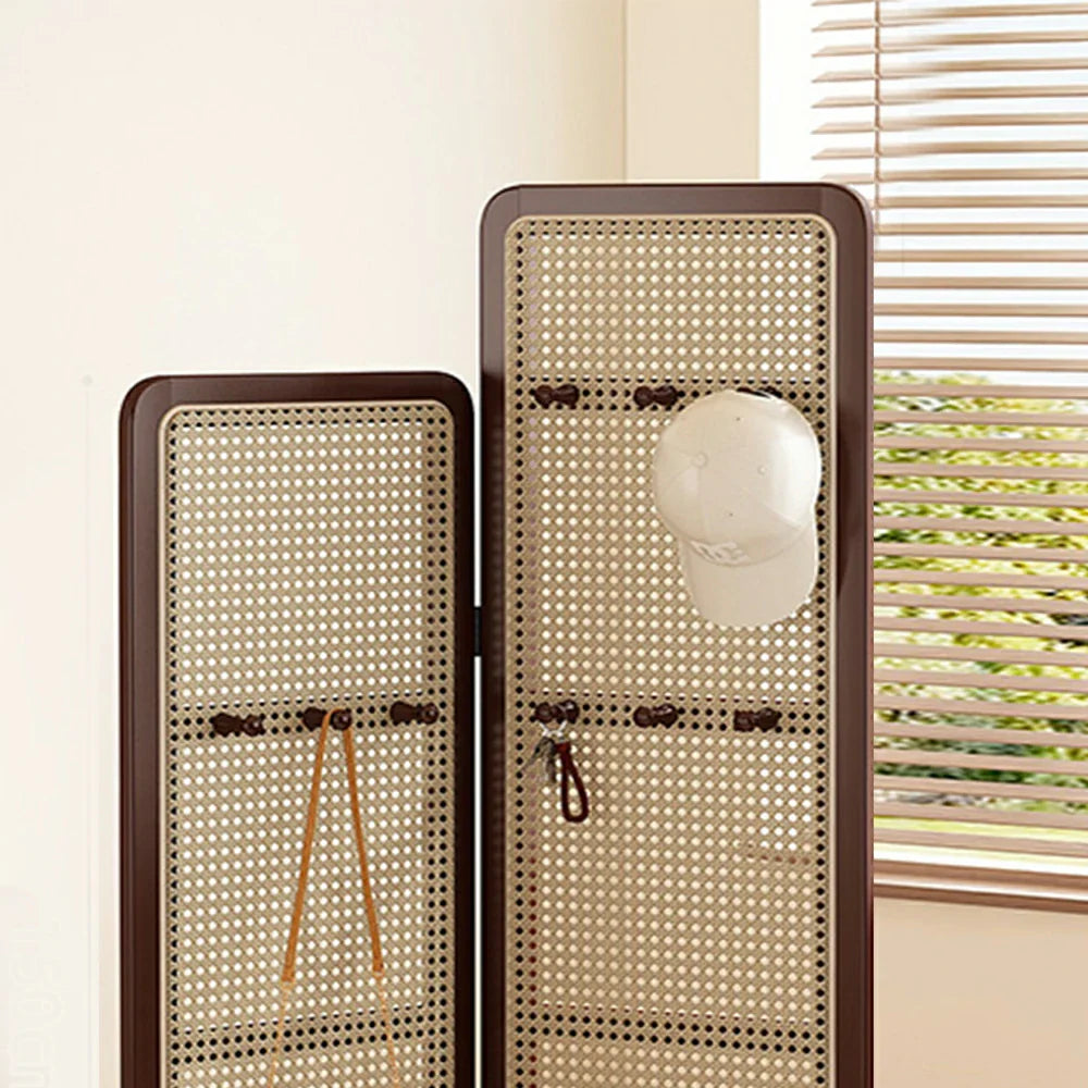 LIVARA Foldable High with Low Rattan Room Hooks and Woven Divider Bamboo 2-Panel Model