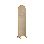 LIVARA Single Divider with Footed Bamboo Rattan Woven Room Panel Freestanding Base