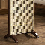 LIVARA Single Divider with Footed Bamboo Rattan Woven Room Panel Freestanding Base
