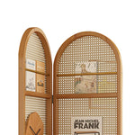 LIVARA Foldable Arched Rack Bamboo with Magazine Room 2-Panel Woven Divider Rattan Design