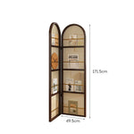 LIVARA Foldable Arched Rack Bamboo with Magazine Room 2-Panel Woven Divider Rattan Design