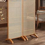 LIVARA 2-Panel Woven Footed with Bamboo Rattan Room Divider Base