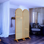 LIVARA 2-Panel Woven Footed with Bamboo Rattan Room Divider Base