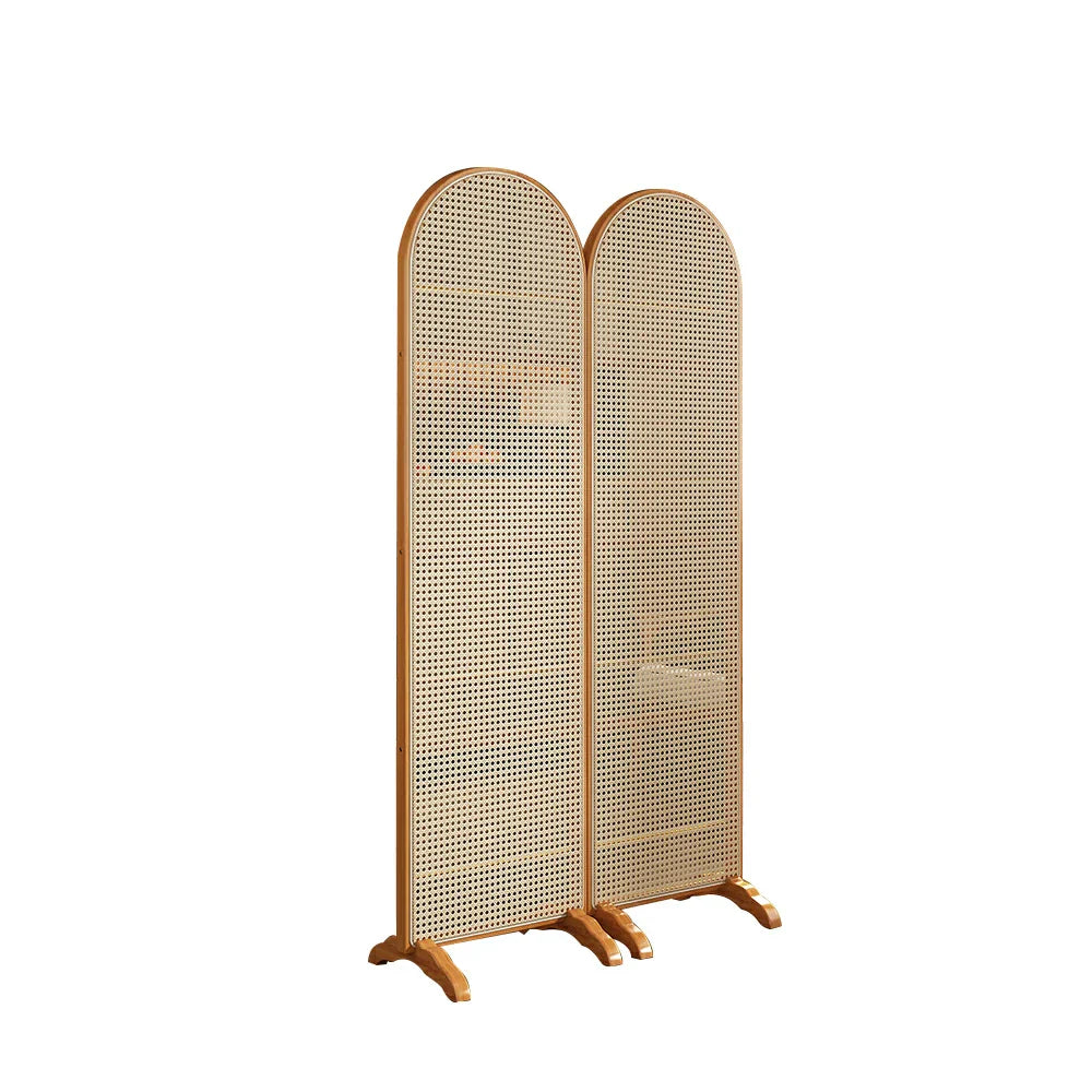 LIVARA 2-Panel Woven Footed with Bamboo Rattan Room Divider Base