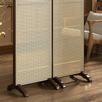 LIVARA 2-Panel Woven Footed with Bamboo Rattan Room Divider Base