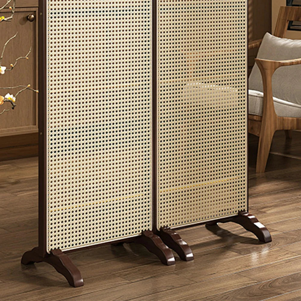 LIVARA 2-Panel Woven Footed with Bamboo Rattan Room Divider Base
