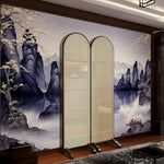 LIVARA 2-Panel Woven Footed with Bamboo Rattan Room Divider Base