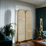 LIVARA 2-Panel Woven Footed with Bamboo Rattan Room Divider Base