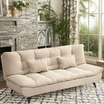 LIVARA 120/150/180/190cm - Sofa Bed Cotton-linen Length Fabric Beige