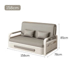 LIVARA 85/108/128/158cm Built-in Carbon Sofa Length Bed Frame Storage - Steel with Grey