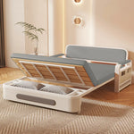 LIVARA 85/108/128/158cm Built-in Carbon Sofa Length Bed Frame Storage - Steel with Grey