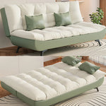 LIVARA 120/150/180/190cm Sofa Claw Bed - Length Fabric Convertible Cat Green&White