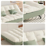 LIVARA 120/150/180/190cm Sofa Claw Bed - Length Fabric Convertible Cat Green&White