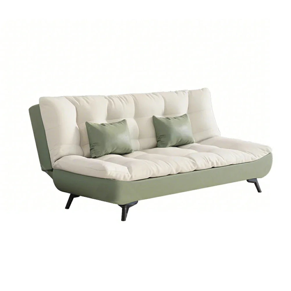 LIVARA 120/150/180/190cm Sofa Claw Bed - Length Fabric Convertible Cat Green&White