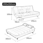 LIVARA 120/150/180/190cm - Sofa Bed Cotton-linen Length Fabric Beige