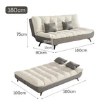 LIVARA 120/150/180/190cm - Claw Length Cat Sofa Convertible Fabric Bed Grey&White