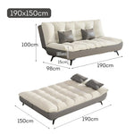 LIVARA 120/150/180/190cm - Claw Length Cat Sofa Convertible Fabric Bed Grey&White