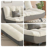 LIVARA 120/150/180/190cm - Claw Length Cat Sofa Convertible Fabric Bed Grey&White