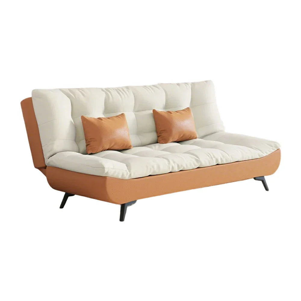 LIVARA 120/150/180/190cm Fabric Cat - Claw Bed Length Convertible Sofa Orange&White