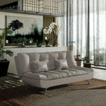 LIVARA 120/150/180/190cm Bed Claw - Cat Sofa Length Fabric Convertible Grey