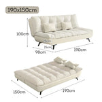 LIVARA 120/150/180/190cm Sofa Cat Claw Convertible Fabric Bed Length - Beige&White