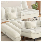 LIVARA 120/150/180/190cm Sofa Cat Claw Convertible Fabric Bed Length - Beige&White